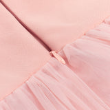 OFF SHOULDER CORSET A LINE MIDI DRESS IN PINK