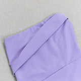 STRAPLESS CREPE MIDI DRESS
