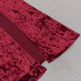 VELVET LONG SLEEVE HOLLOW WAIST MAXI DRESS