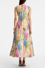 zenobia colorful print Jacquard sleeveless maxi Dress