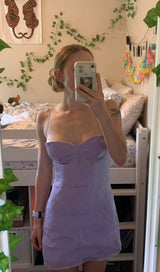 CHRISTIANA LAVENDER MINI DRESS IN PURPLE