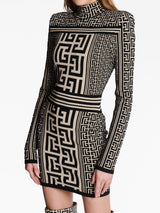 ELIZABETH MONOGRAM JACQUARD KNITTED MINI DRESS