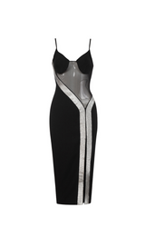 CRYSTAL NET MIDI DRESS