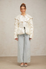 Joslyn white sequined down coat