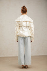 Joslyn white sequined down coat