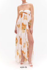 joanna Floral Halter Backless Split Maxi Dress