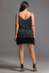 Kamo Sequin Fringes Mini Dress