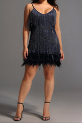 Kamo Sequin Fringes Mini Dress