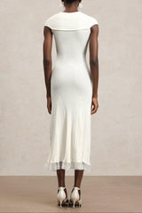 Rcia Sleeveless Lace Hollow Out Bandage Midi Dress