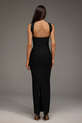 Nesya Sleeveless Pearl Bandage Maxi Dress