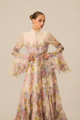 Alessia Long Sleeve Floral Mock Neck Maxi Dress