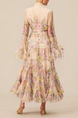 Alessia Long Sleeve Floral Mock Neck Maxi Dress