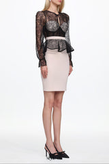 Ymire Long Sleeve Lace Bandage Mini Dress