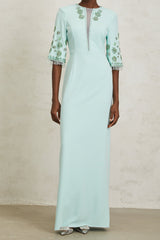 vivien Green Crystal Embellished Maxi Dress