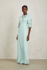 vivien Green Crystal Embellished Maxi Dress