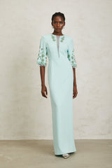 vivien Green Crystal Embellished Maxi Dress