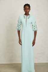 vivien Green Crystal Embellished Maxi Dress