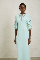 vivien Green Crystal Embellished Maxi Dress
