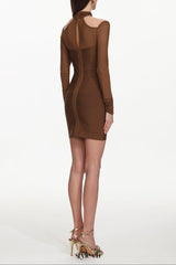 Estrela Overlay Long Sleeve Bandage Mini Dress