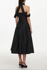 Nancy Off Shoulder Pleated Floral Maxi Dress
