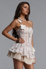 Lilac Sleeveless Mesh Mini Dress