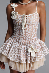 Lilac Sleeveless Mesh Mini Dress