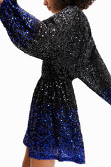 gradient sequin mini dress