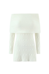 gwendolyn Off Shoulder Knit Mini Dress - White