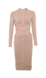 APRICOT BANDAGE BASE DRESS