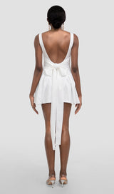 BACKLESS BOW MINI DRESS IN IVORY