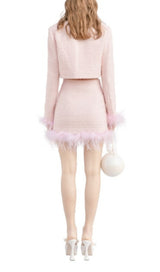 PINK BEADED TASSELS AND FEATHERS FRAGRANCE SET