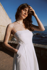 gloria flower detail strapless maxi dress - white
