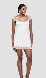SATIN  LACE MINI DRESS