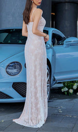 FLOWER EMBELLISHED MAXI DRESS