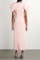 roxanne crystal-embellished crepe bodycon gown in pink