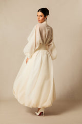 Lilly Deep V Neck Puff Sleeve Maxi Dress