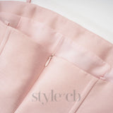 pink bowknot top skirt set