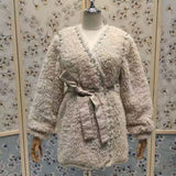 Joy V-Neck Long Sleeve Diamond Stud Coat