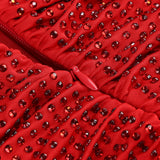 Slinky Mesh Long Sleeve Maxi Dress in Ruby