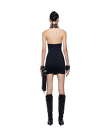 eartha Strapless Mesh Furry Mini Dress