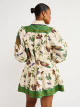 lauren floral print long sleeve Mini Dress in green