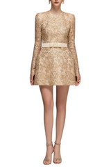 Anslie Lace Belted Mini Dress
