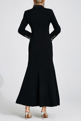 simona black Diamond embellished Maxi Dress