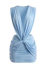 Boonea Draped Mini Dress - Blue