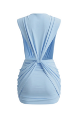 Boonea Draped Mini Dress - Blue