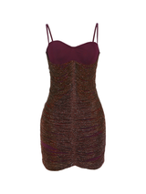 joanna Spaghetti Glitter Fringe Mini Dress in red