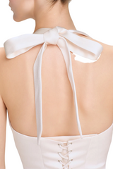 Charnelle Halter Silky Mini Dress - White