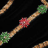 lydia Black Crystal Embellished Front Slit Maxi Dress