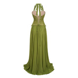 penny Emerald lace fishbone pleated Corset Gown