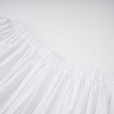 tiffany White off-shoulder Ruched Blouse & Skirt Set